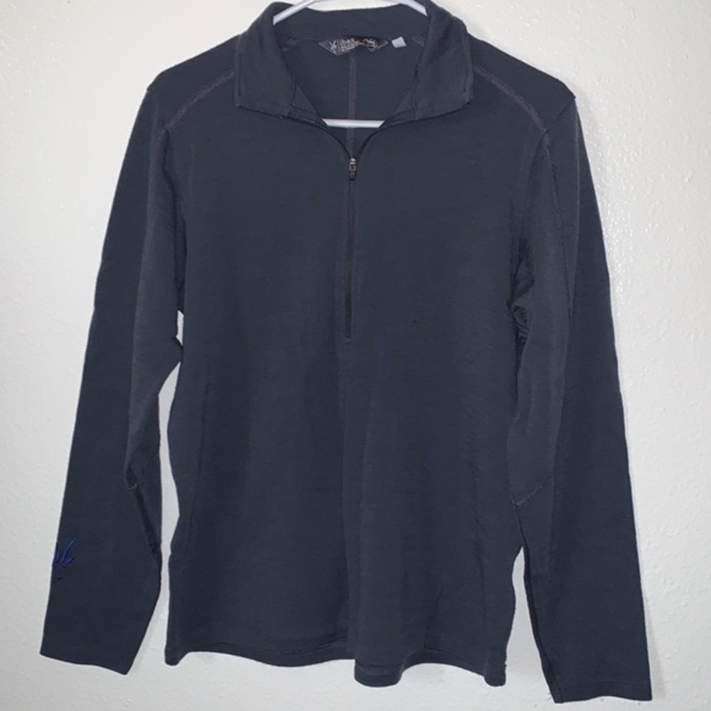 IBEX Women’s 100% USA Rambouillet Wool Half Zipped Front Sweater Size M